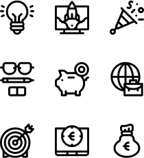 Czarny kontur icons