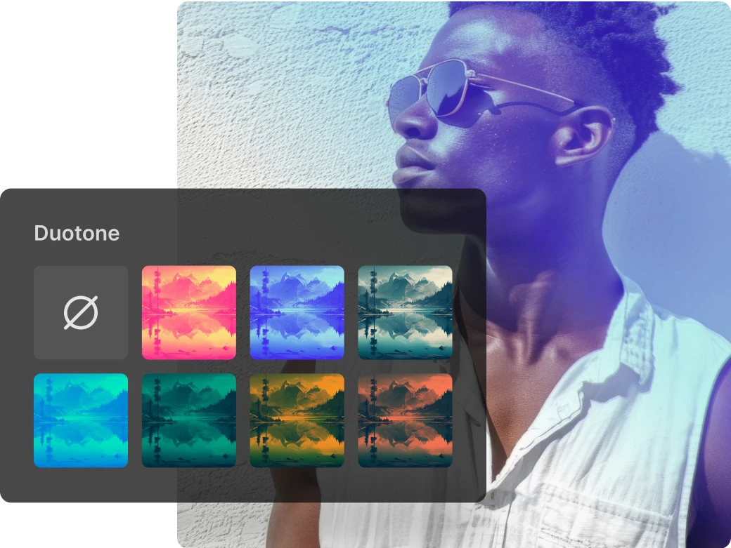 Transform your photo colors with duotone effects