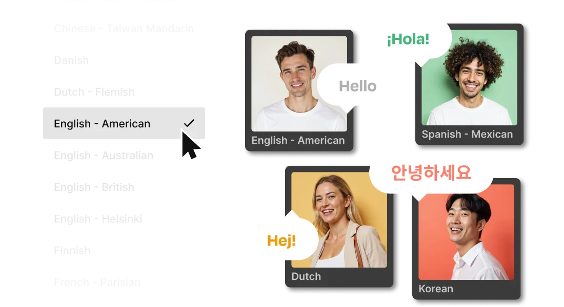Languages and voices
