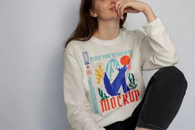 Mockups de camisetas de manga longa