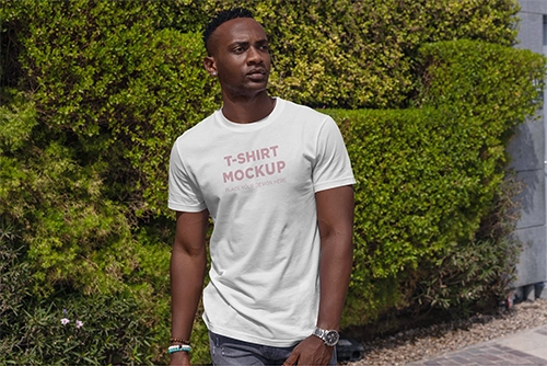 African stylish man t-shirt mockup