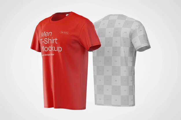 Men T Shirts Mockup, Front And Back View 