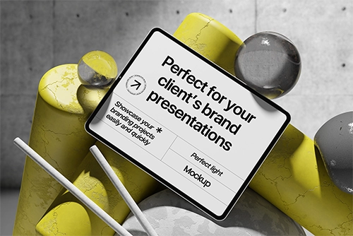 Digital dekstop tablet mockup with realistic 3d render