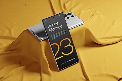 Smartphone S23 Premium PSD Mockup