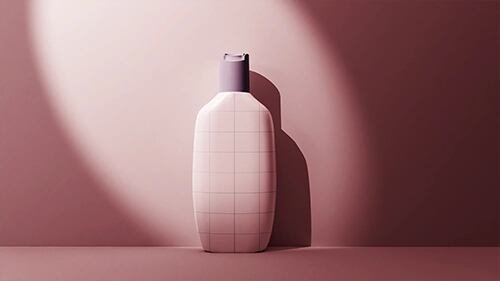 PSD cosmetic plastic bottle