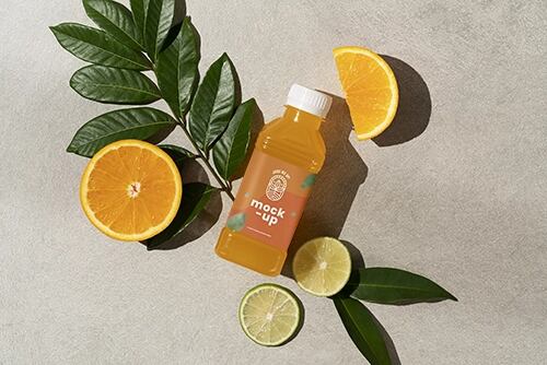 Fruit juice bottle mockup design