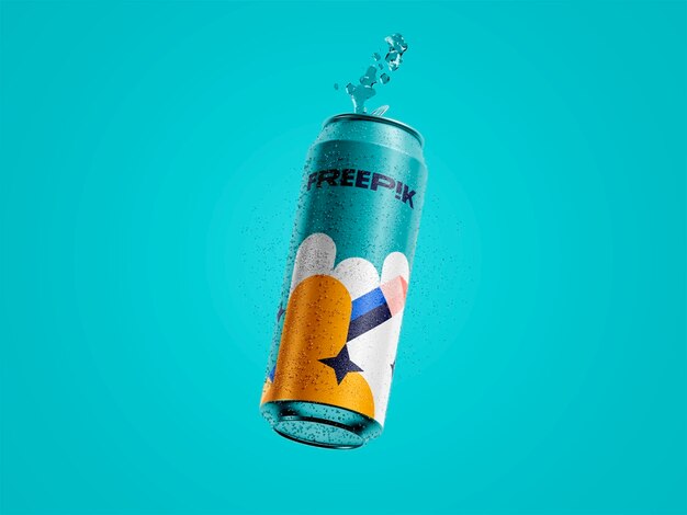 Colorful Soda Dink Can Mockup