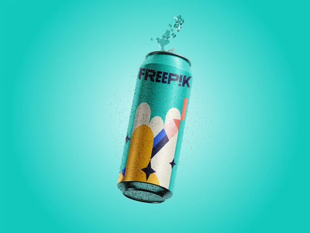 Colorful Soda Dink Can Mockup