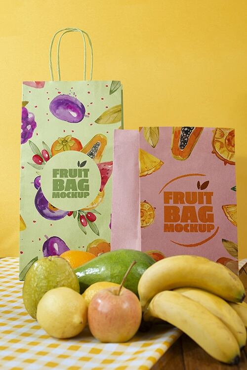 Fruit packaging mockup design