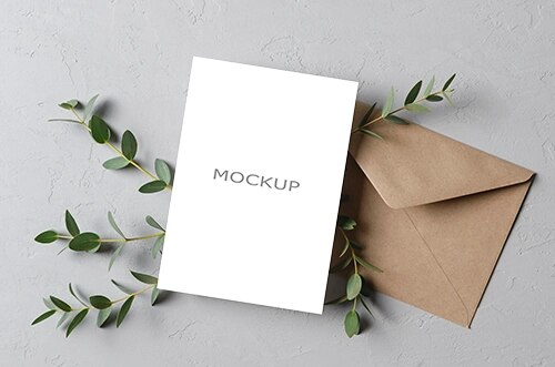 Mockups de tarjetas de felicitación