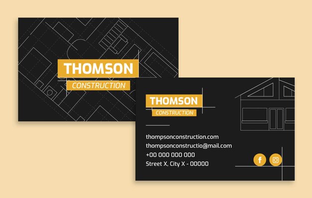 Construction business card templates