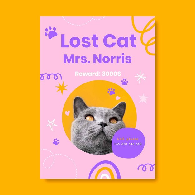 Missing cat poster templates