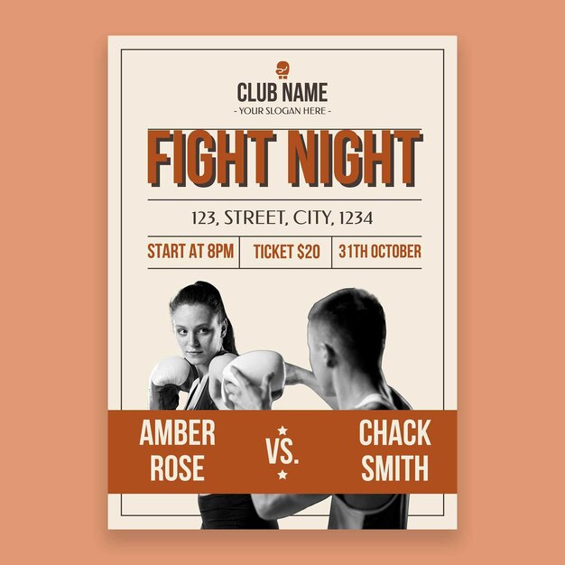 Fight poster templates