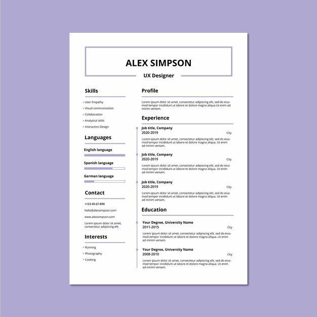 Blank resume templates