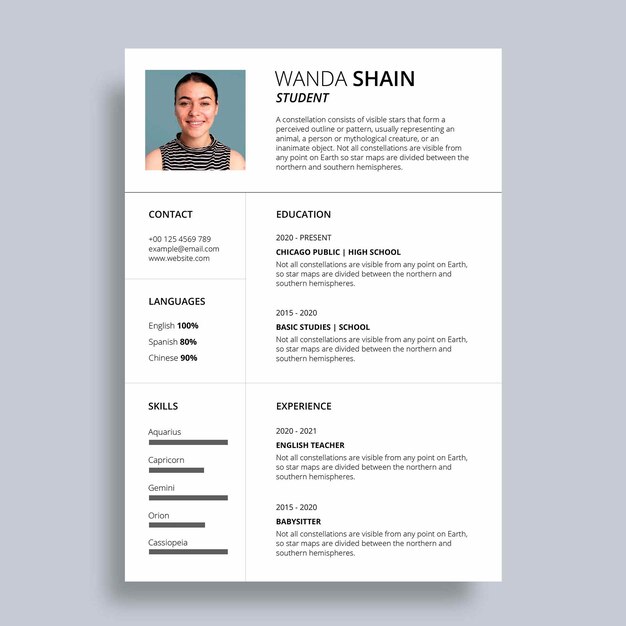 Student resume templates