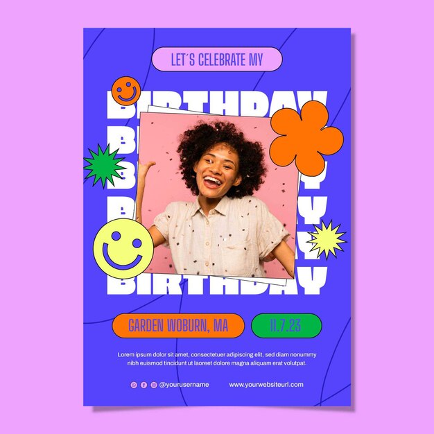 Happy birthday celebration poster template