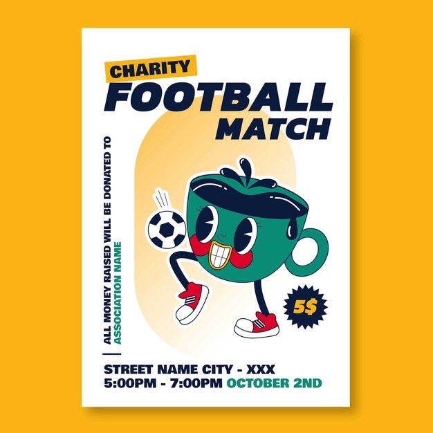 Cool charity football match poster